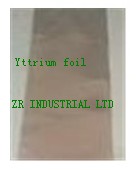 Yttrium foil, Yttrium sheet